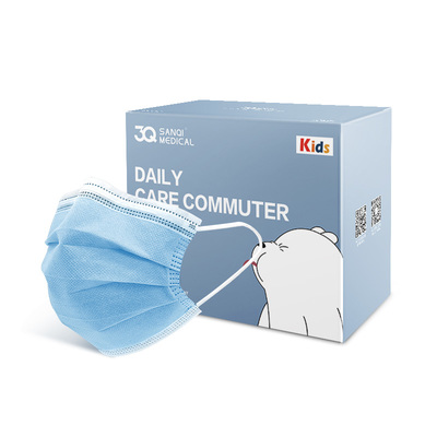 3Q三奇儿童一次性口罩小孩可用防护透气1-6岁男女童舒适无纺布